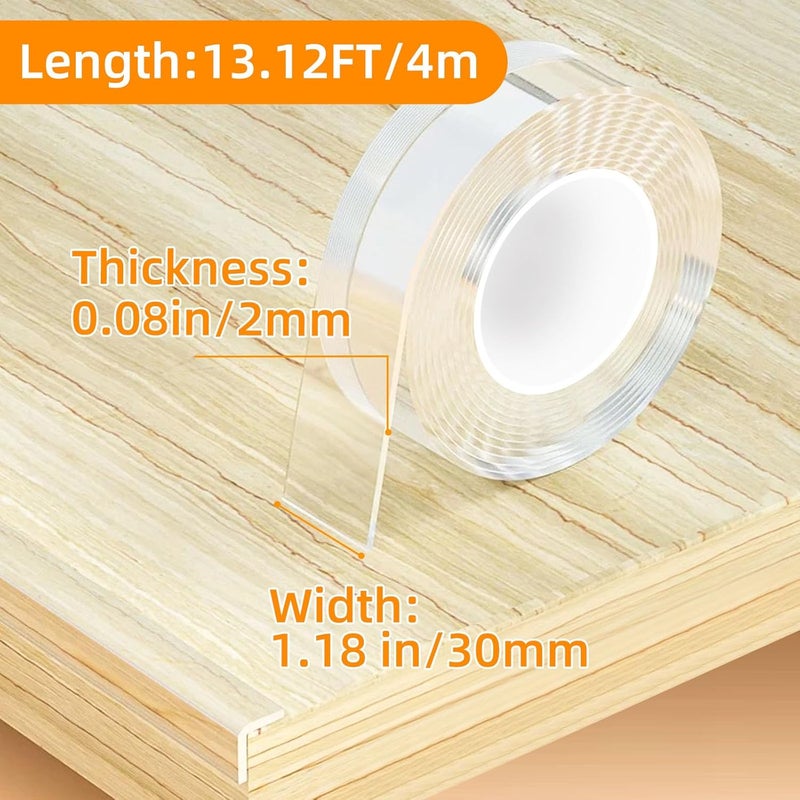 CHENYA 1.18 in x 13.12 FT,Clear Edge Protector Strip Sharp Edge Wrap Cover Tape,Self Adhesive Protective Bumper Guards for Cabinet Door Desk Glass Table Bed Furniture, Kitchen Countertop, Waterproof - Image 2